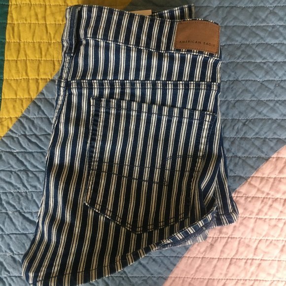American Eagle Next Level Denim Striped Shorts - Picture 3 of 5